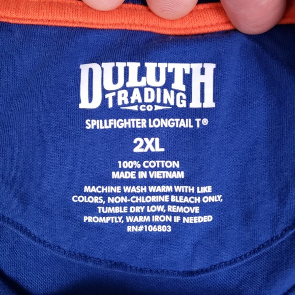 Duluth Trading Co Spillfighter Longtail Henley 2XL Blue - Picture 3 of 6